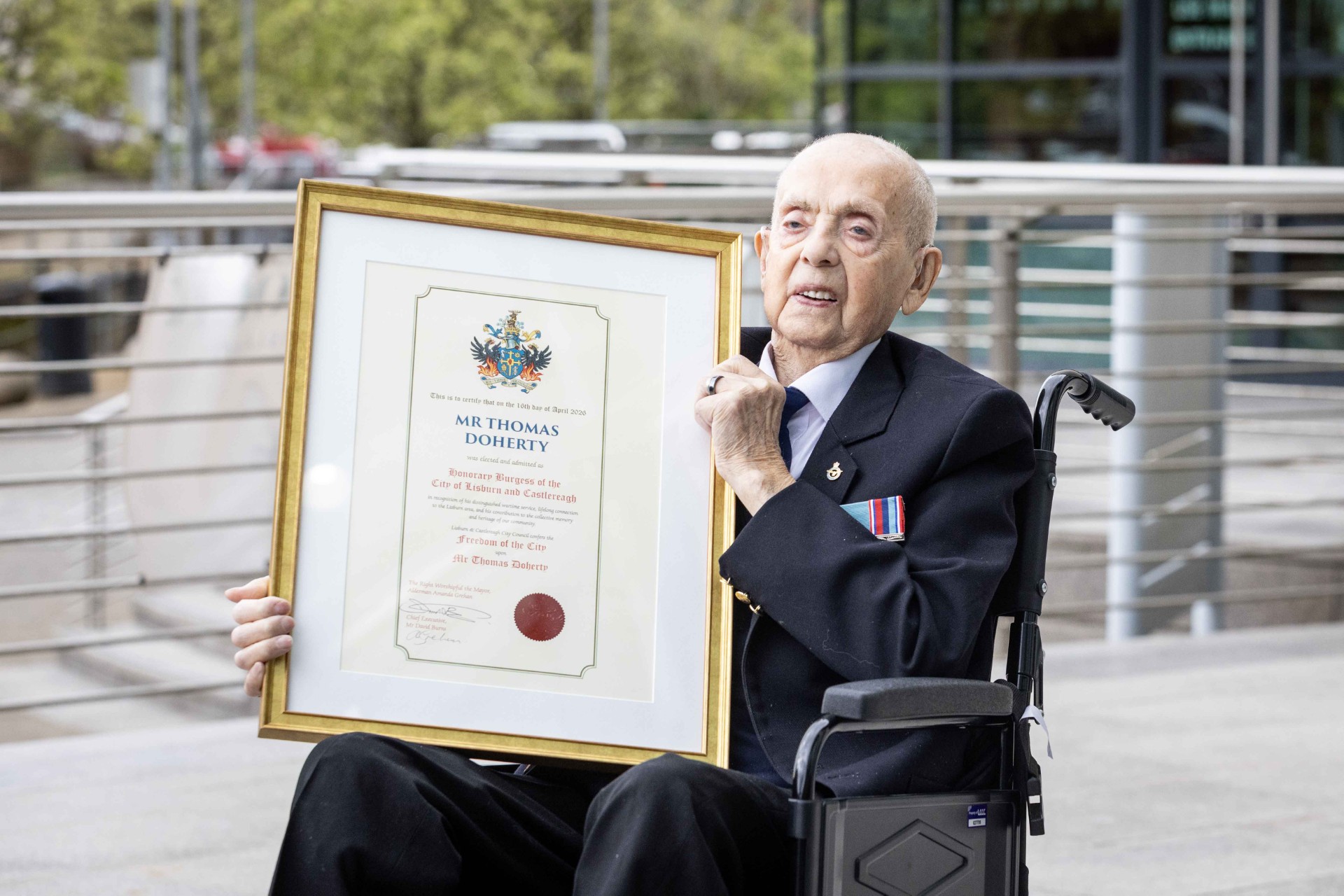 ‘It means a great deal’: RAF veteran (99) ‘humbled’ by Freedom of City honour for his charity work