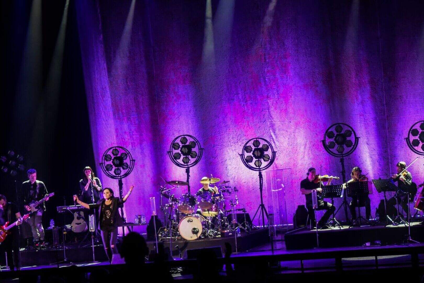 Pictured: Dolores O'Riordan's final performance in Belfast last year ...