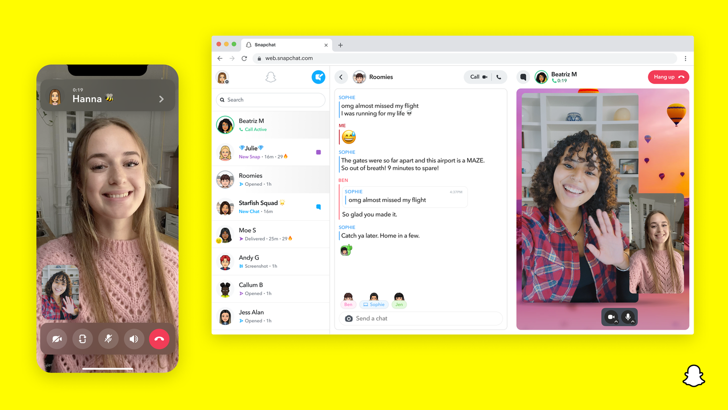 Snapchat calling and messaging to be made available on the web ...