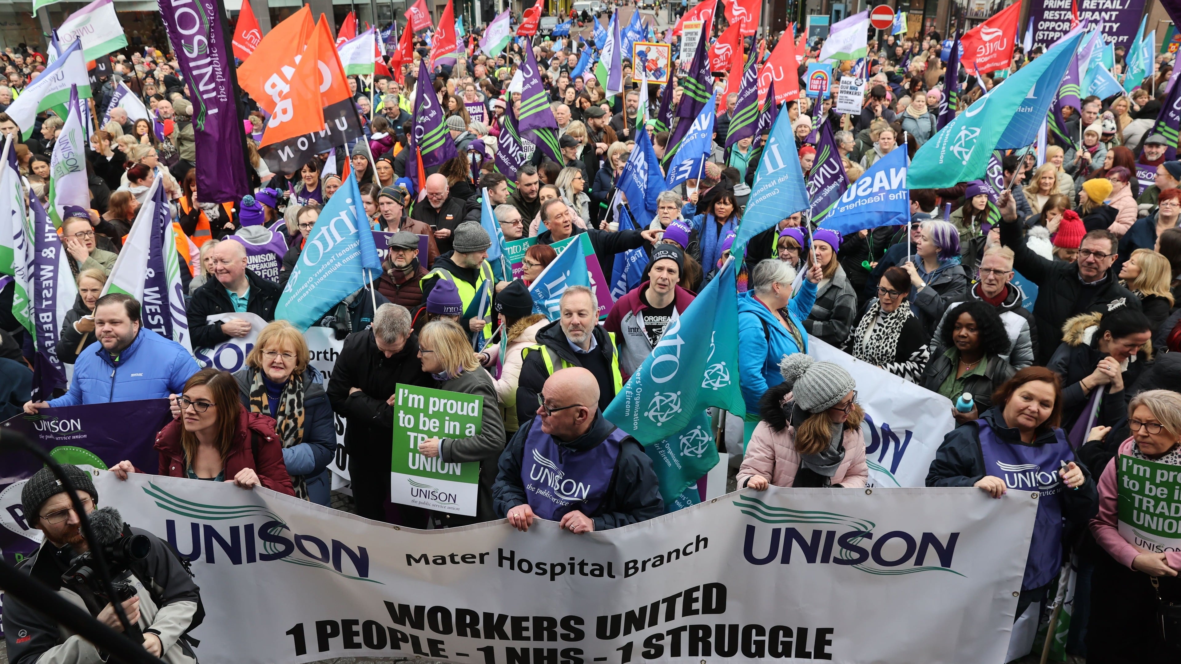 Unions urge Stormont to agree a fair budget amid threat of further industrial action