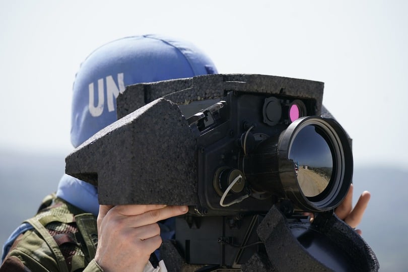 A member of the Irish Defence Forces at Camp Shamrock near the border with Lebanon and Israel (Niall Carson/PA)