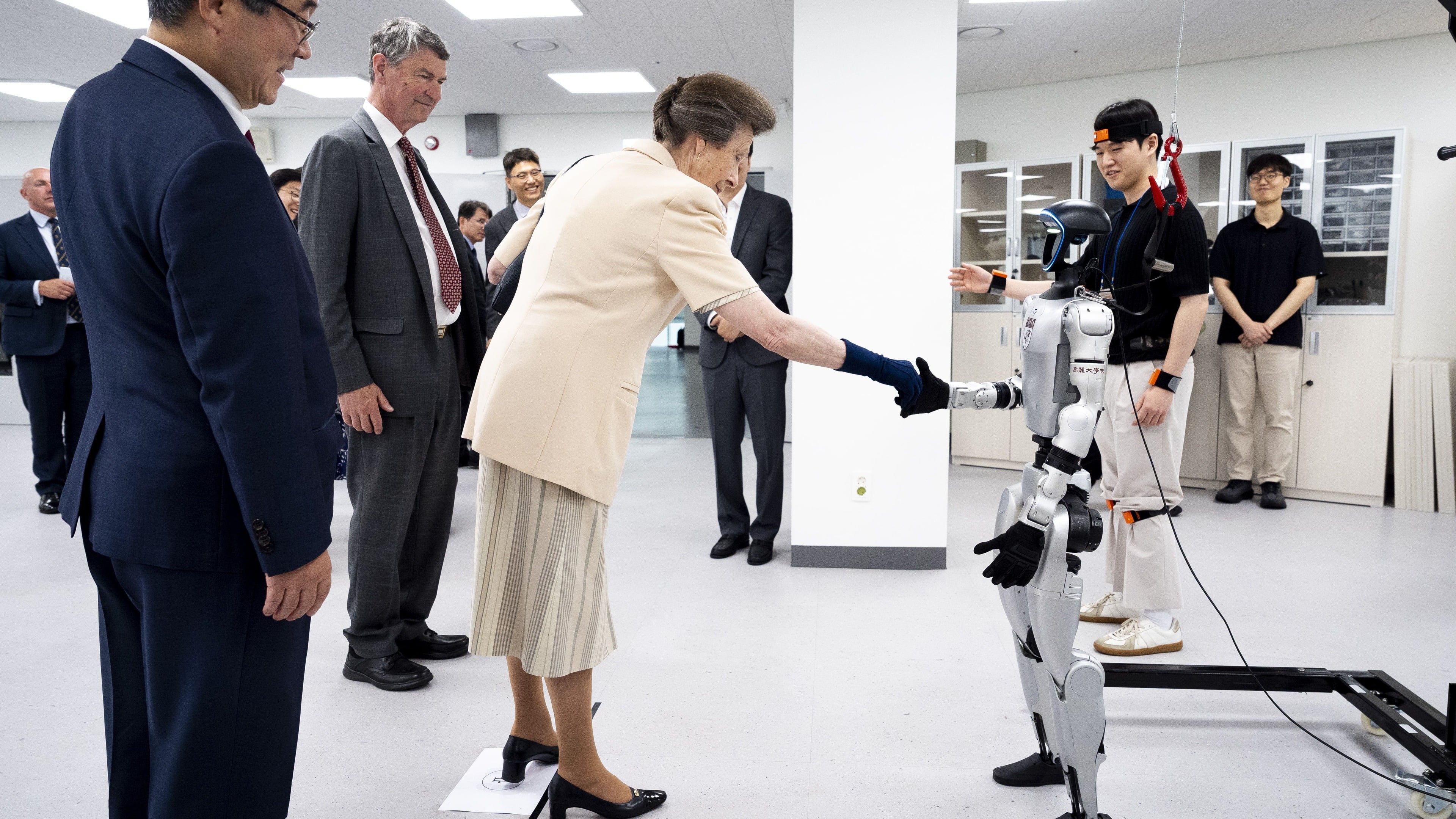 Princess Anne meets humanoid robot during official visit to South Korea