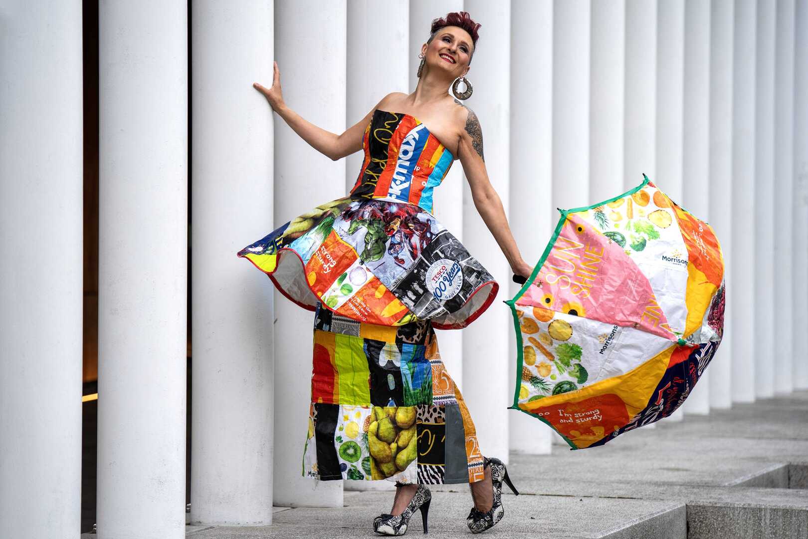 rubbish bag dress Pretty rubbish? Dress made from recycled bags-for-life highlights climate  change