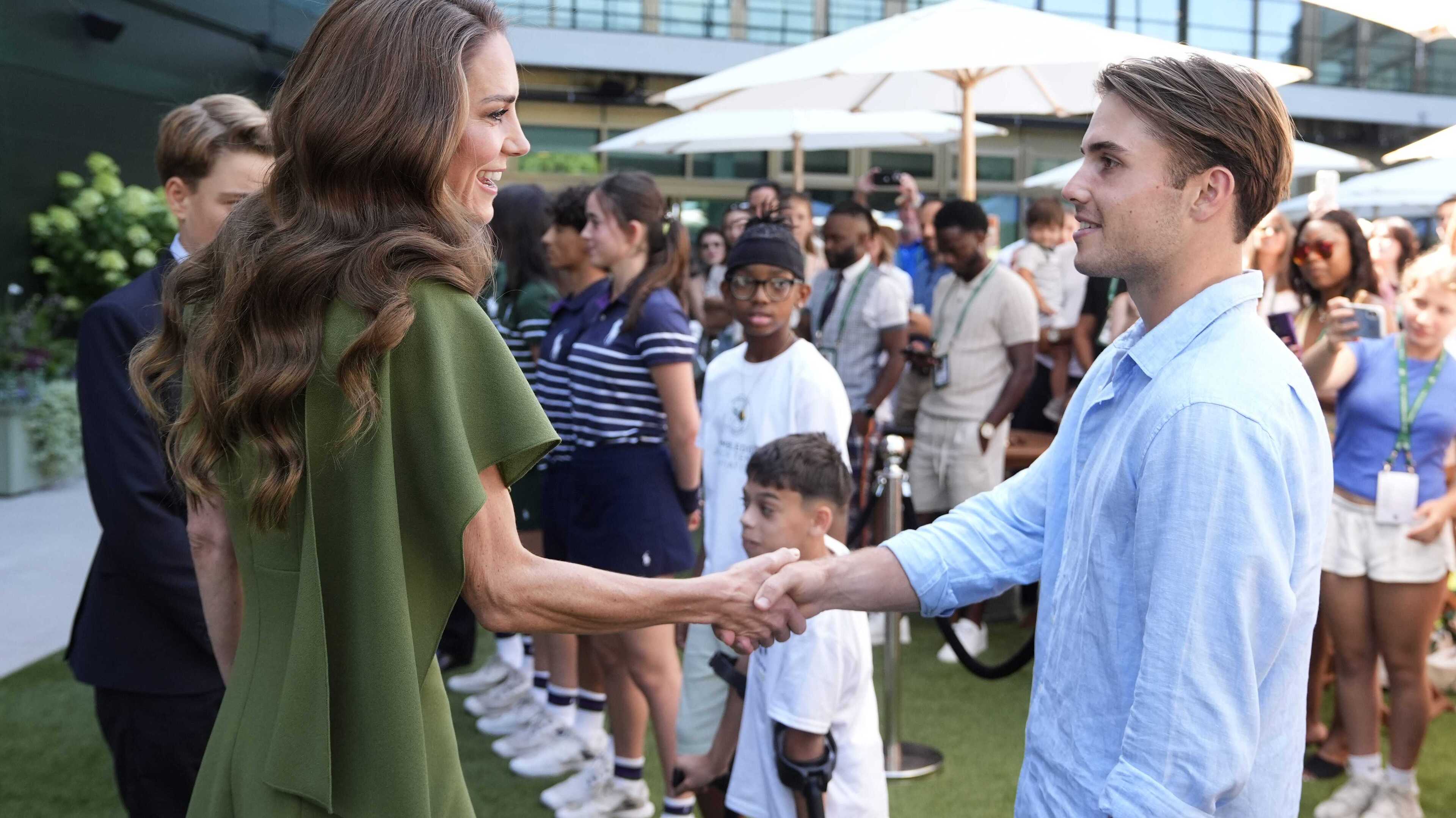 Arthur Fery meets Kate, William and children George and Charlotte at Wimbledon