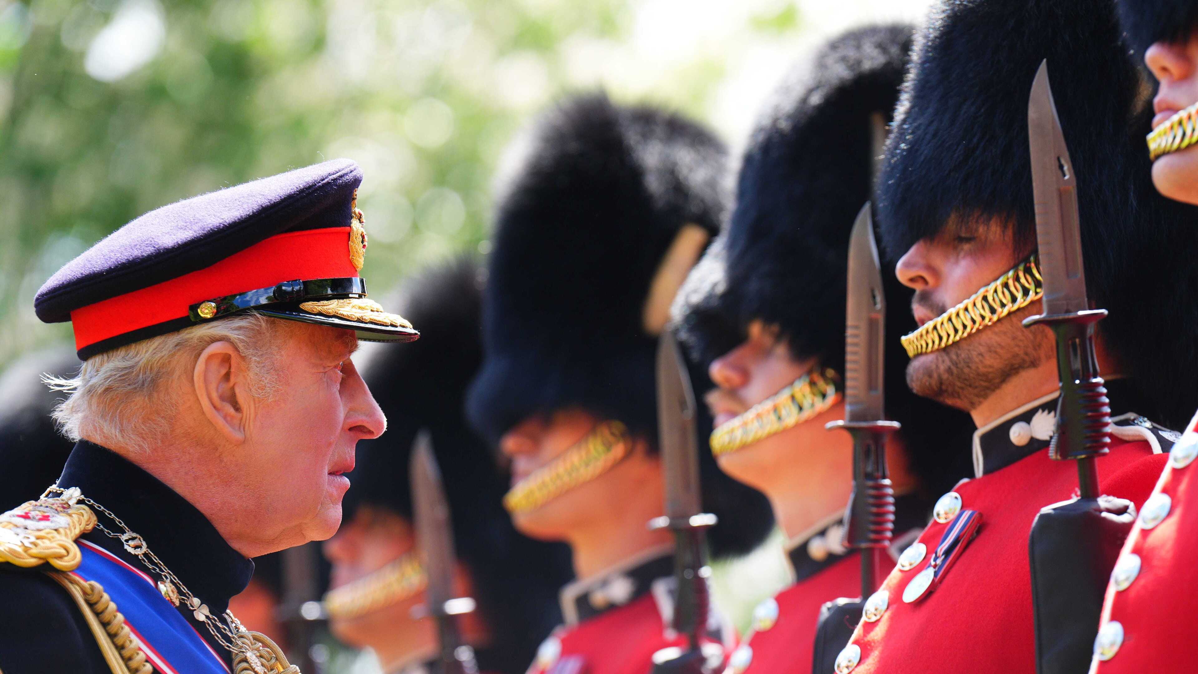 King praises Grenadier Guards’ enduring spirit as new regimental colours are presented