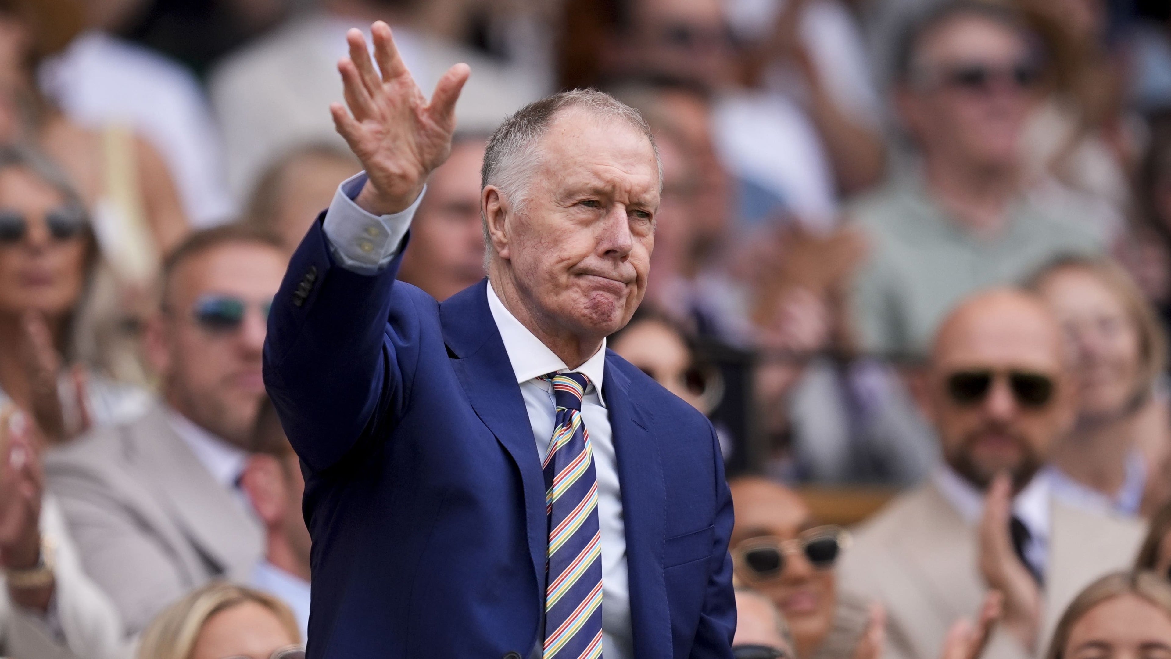 1966 England hero Sir Geoff Hurst watches Wimbledon before England match
