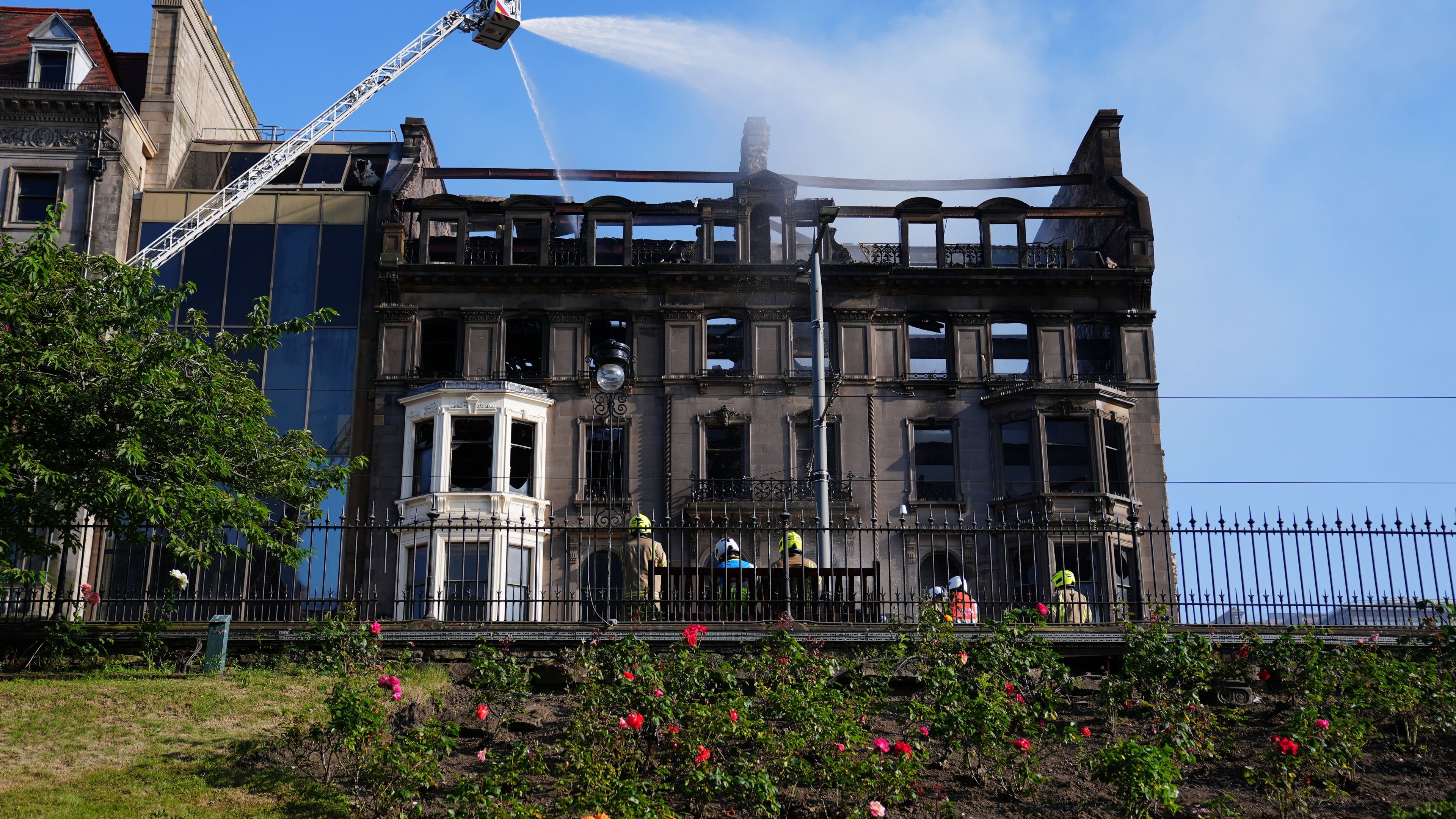 Fire on Princes Street: firefighters leave scene as road remains closed