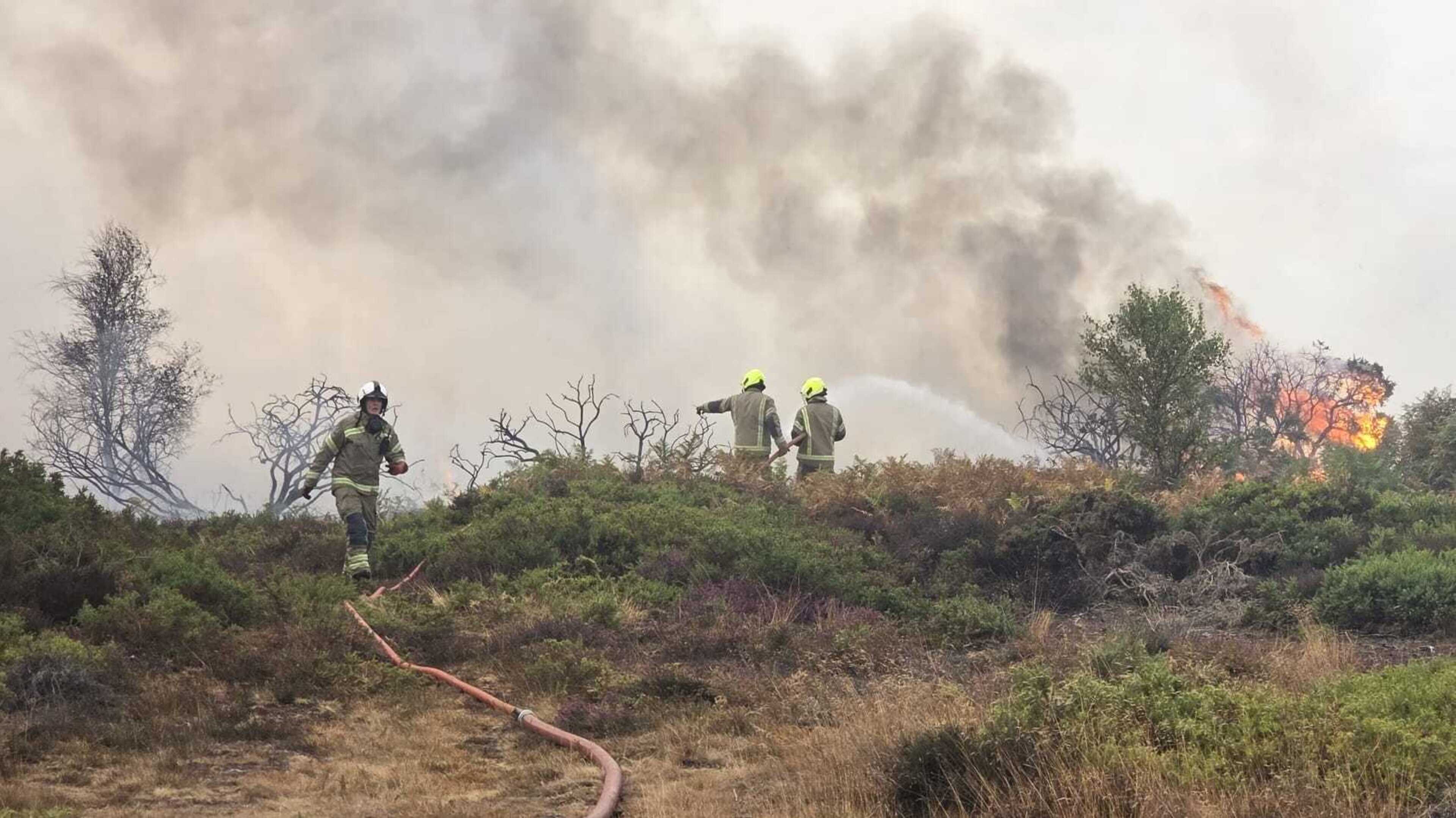 Burnham pledges support for crews tackling serious wildfire at Dunwich Heath