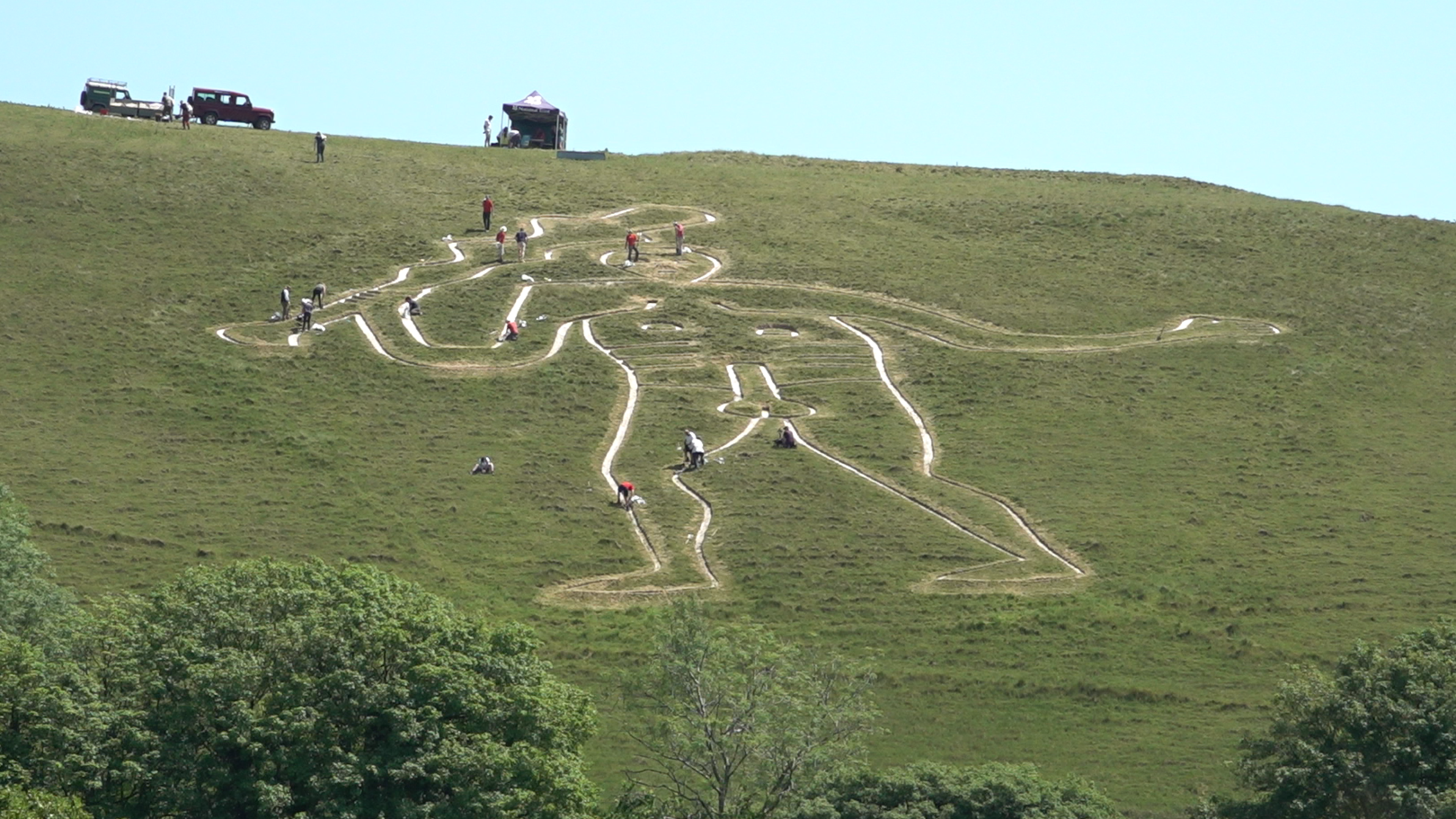 Cerne Abbas Giant undergoing once-a-decade re-chalking