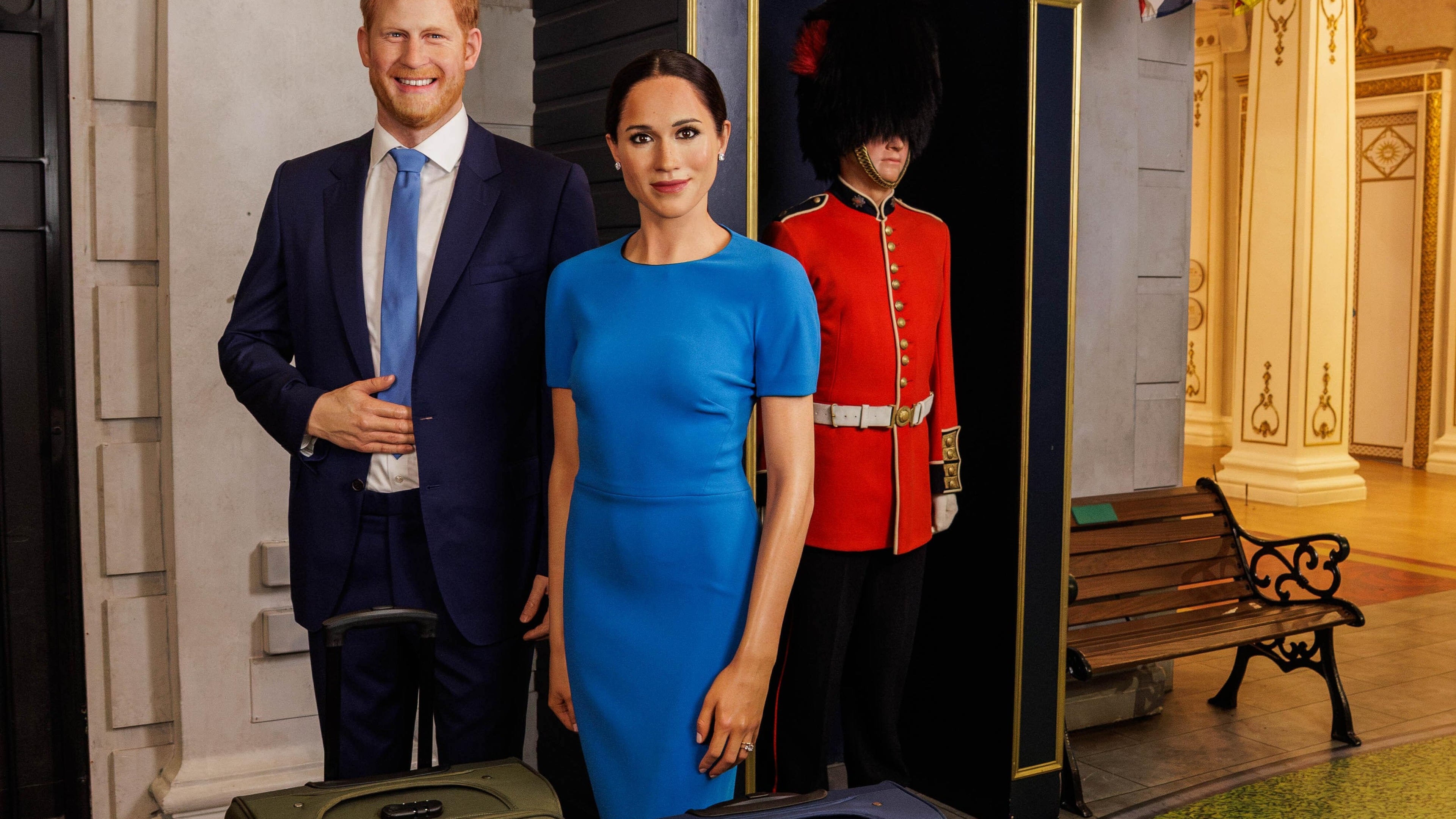 Harry and Meghan waxworks moved at Madame Tussauds to mark UK return