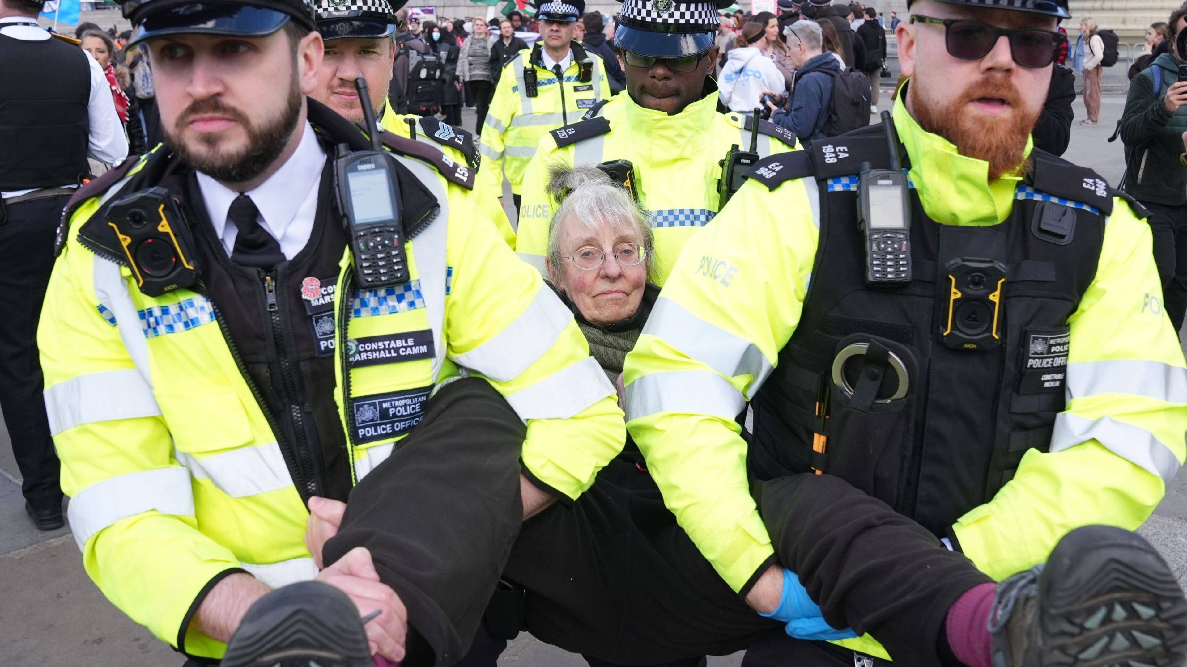 87-year-old among 523 people arrested at protest against Palestine Action ban