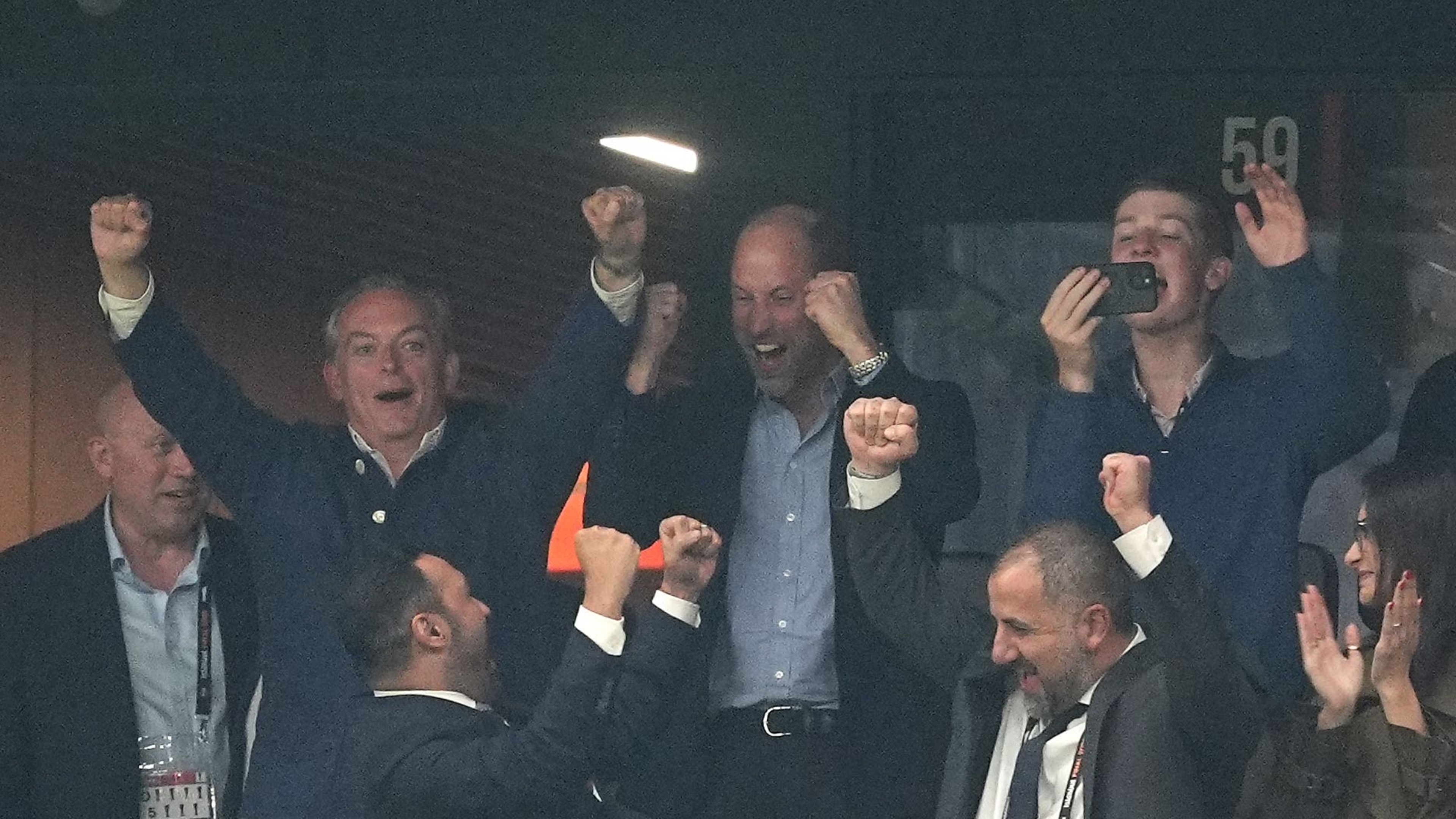 Prince of Wales congratulates Aston Villa after Europa League final victory