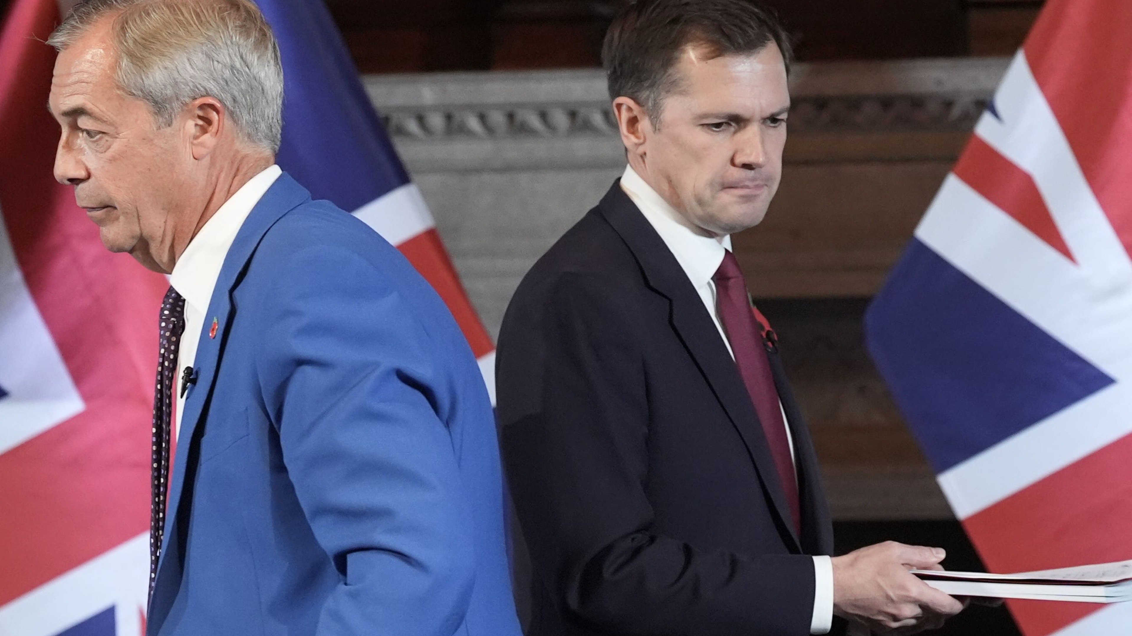 Lib Dems accuse Farage of ‘shoving’ MP, after Reform leader spoke of altercation
