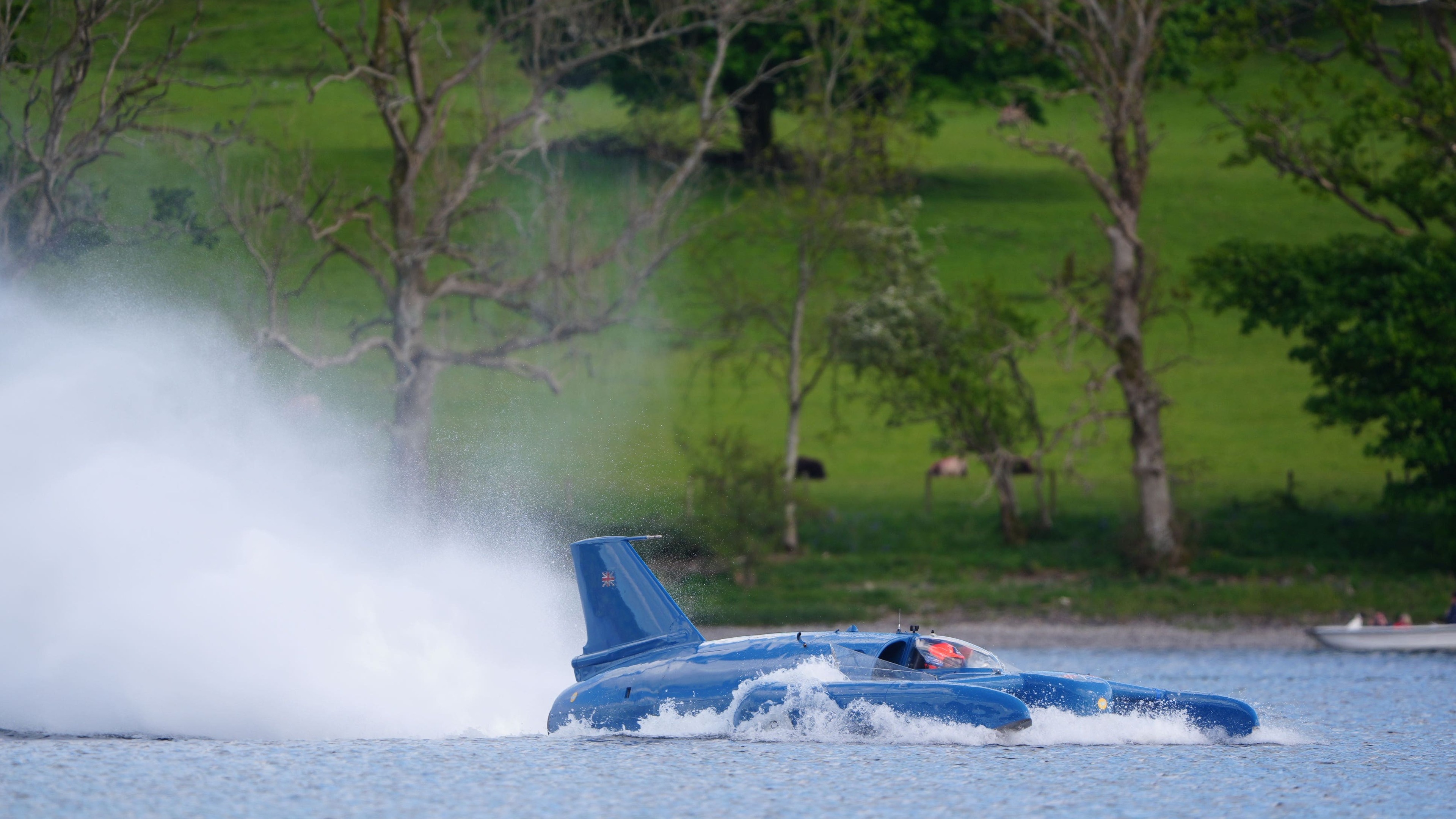 Record-breaking hydroplane Bluebird K7 returns to Coniston Water