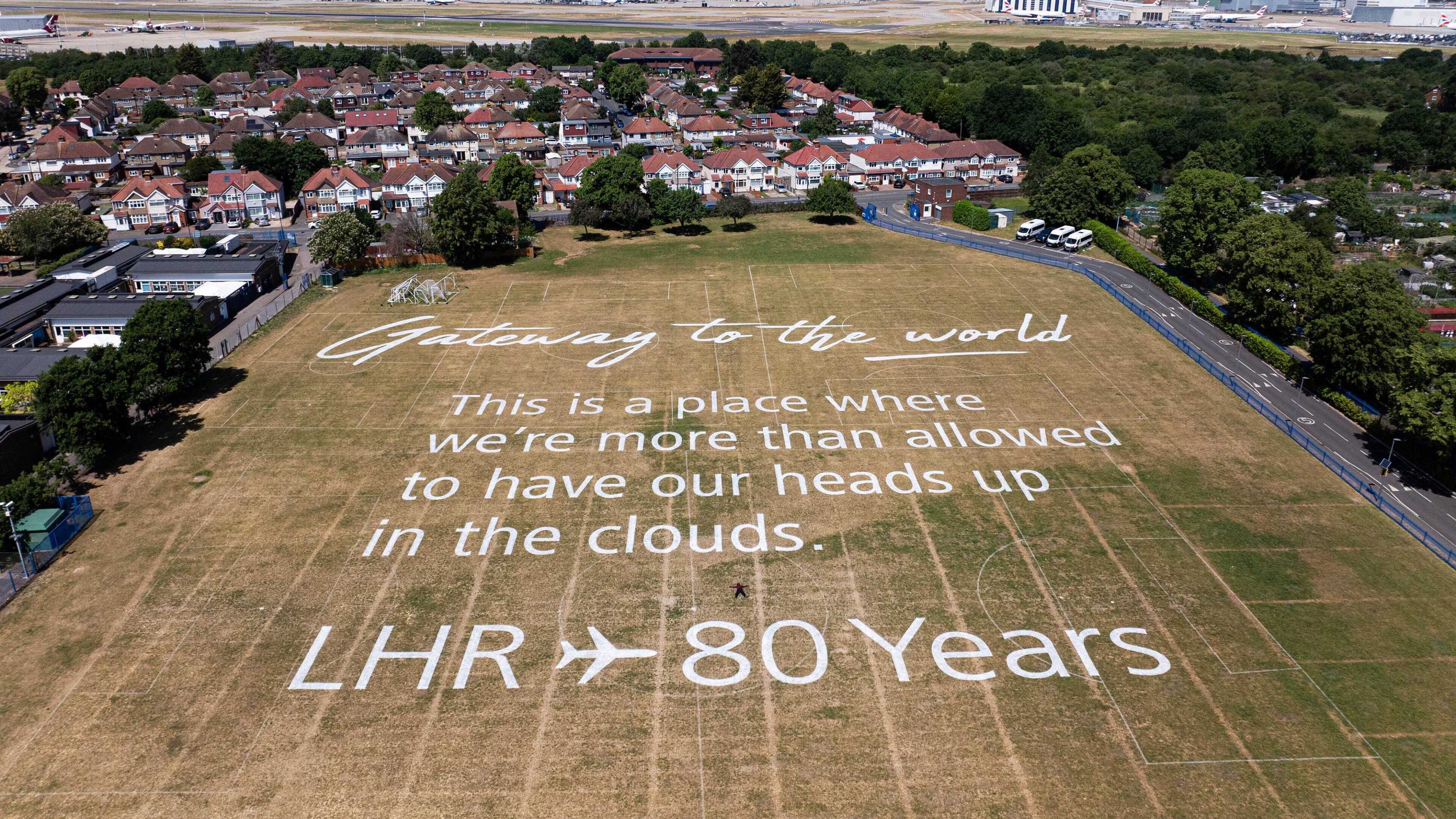 Poem etched in field to mark Heathrow’s 80th anniversary
