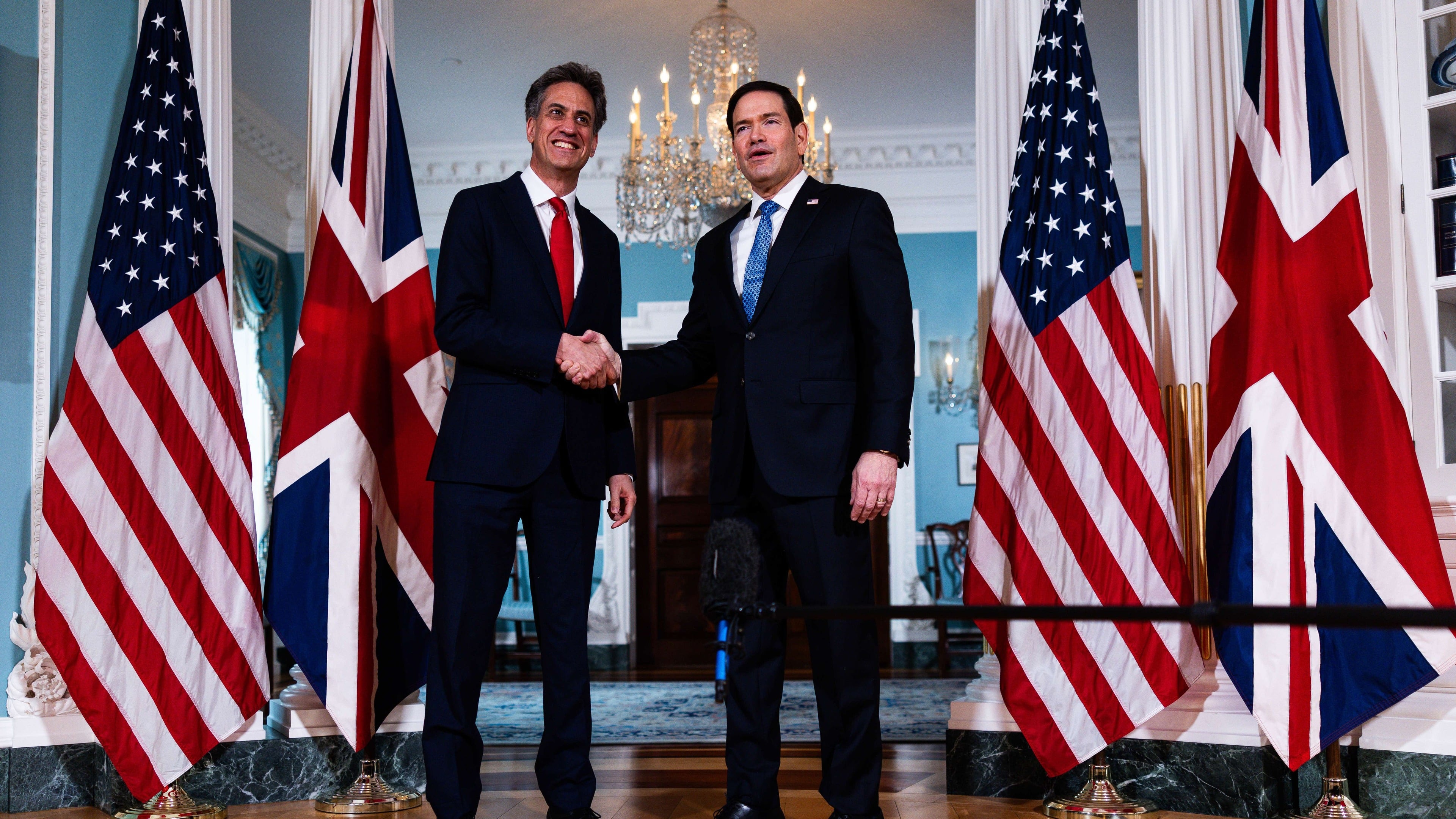 UK and US ‘closest allies’, says Miliband as he ducks criticism of Trump in DC