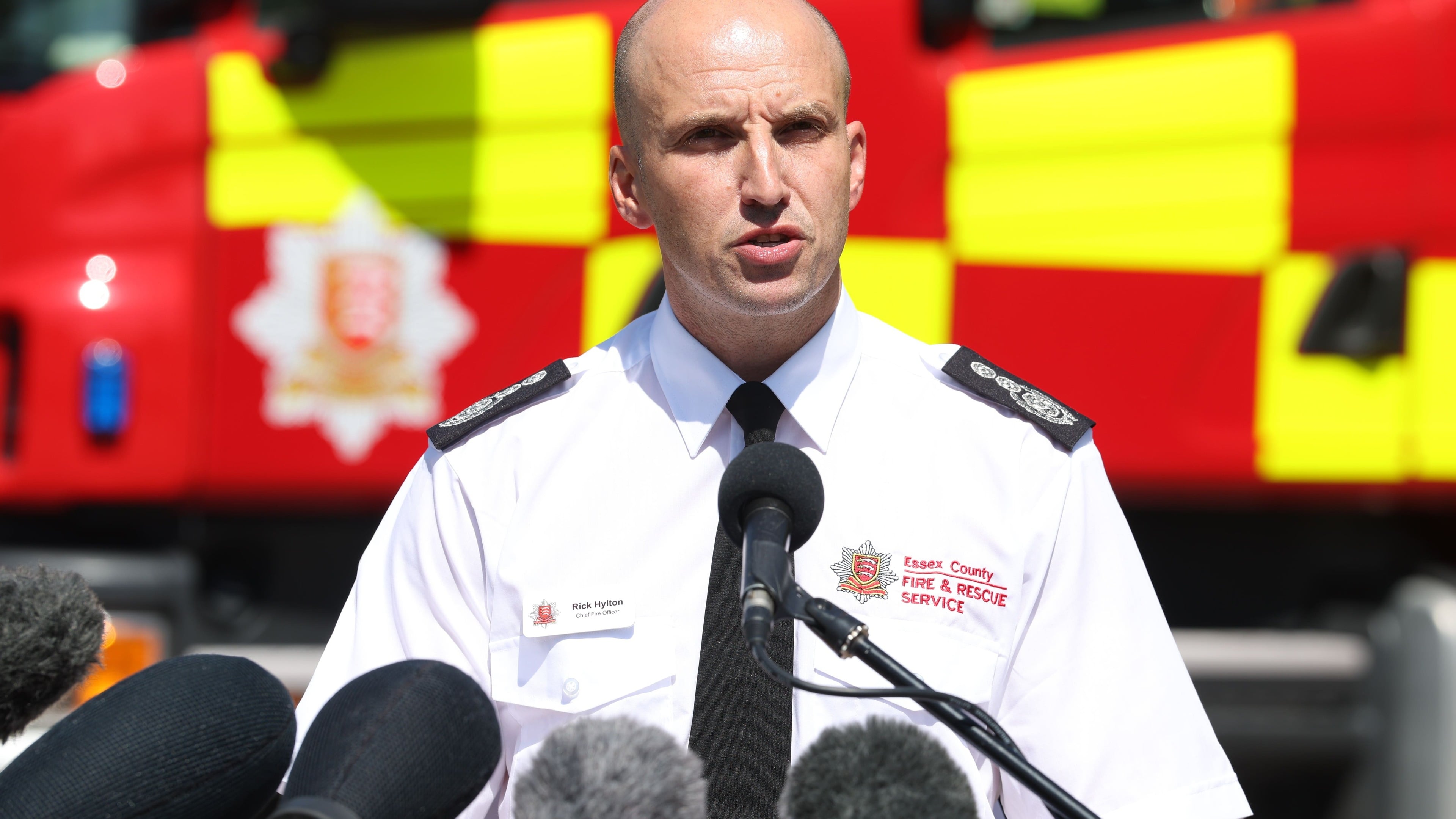 Three fire engines destroyed in blaze and explosion in Essex, fire chief says