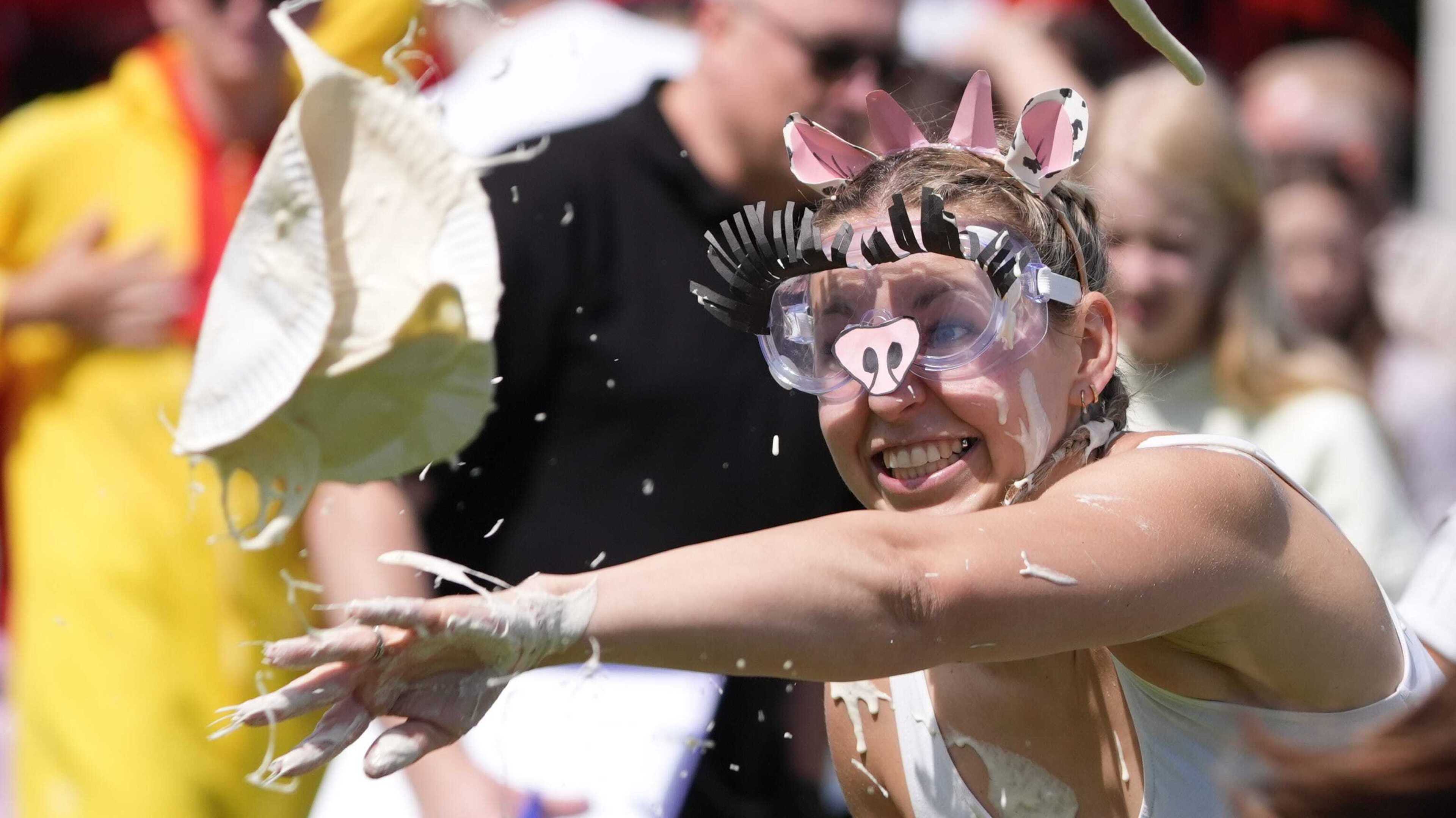 Hundreds attend annual World Custard Pie Championships in Kent