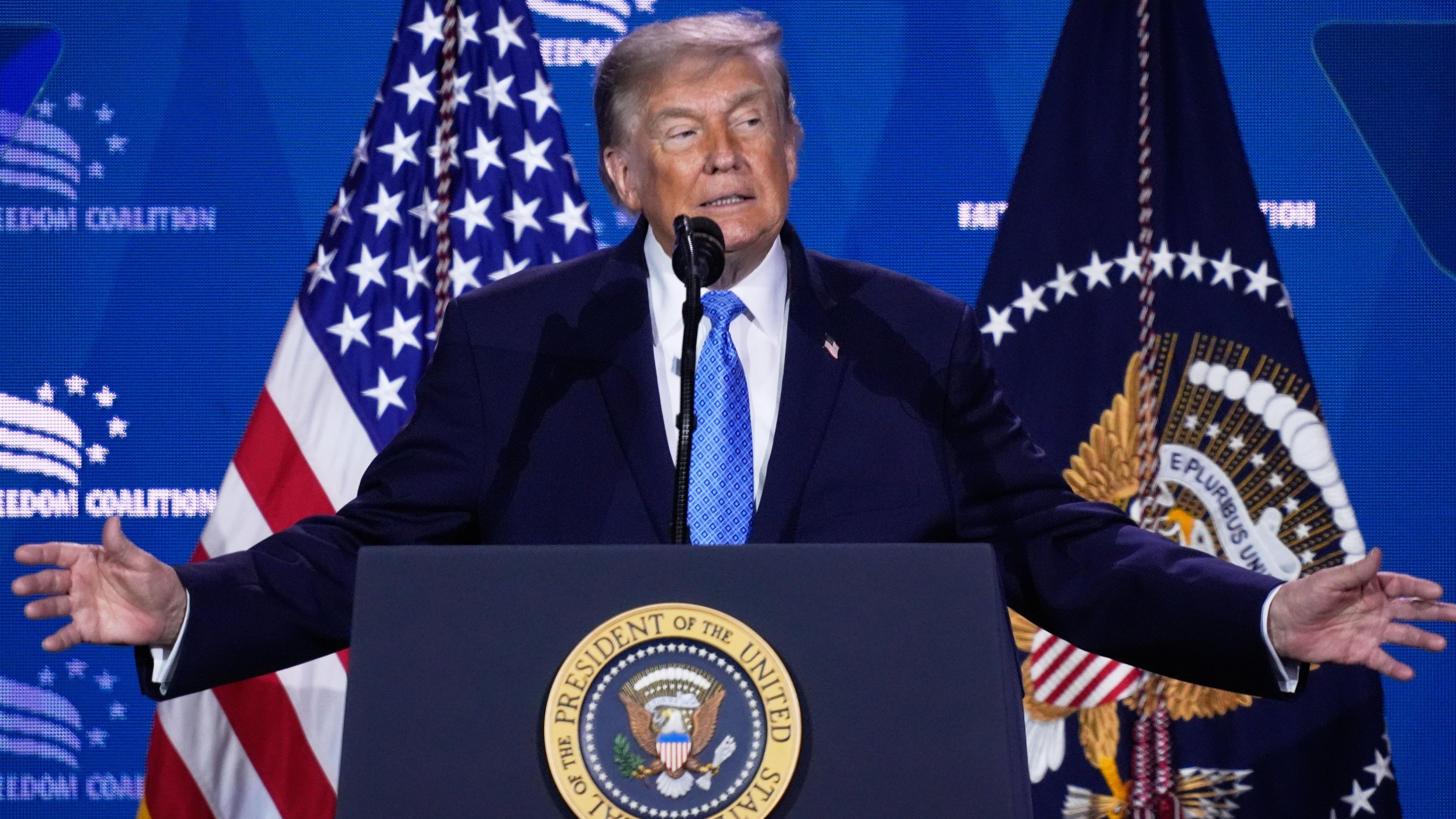 Trump backs down on threatened tolls for shipping in Strait of Hormuz