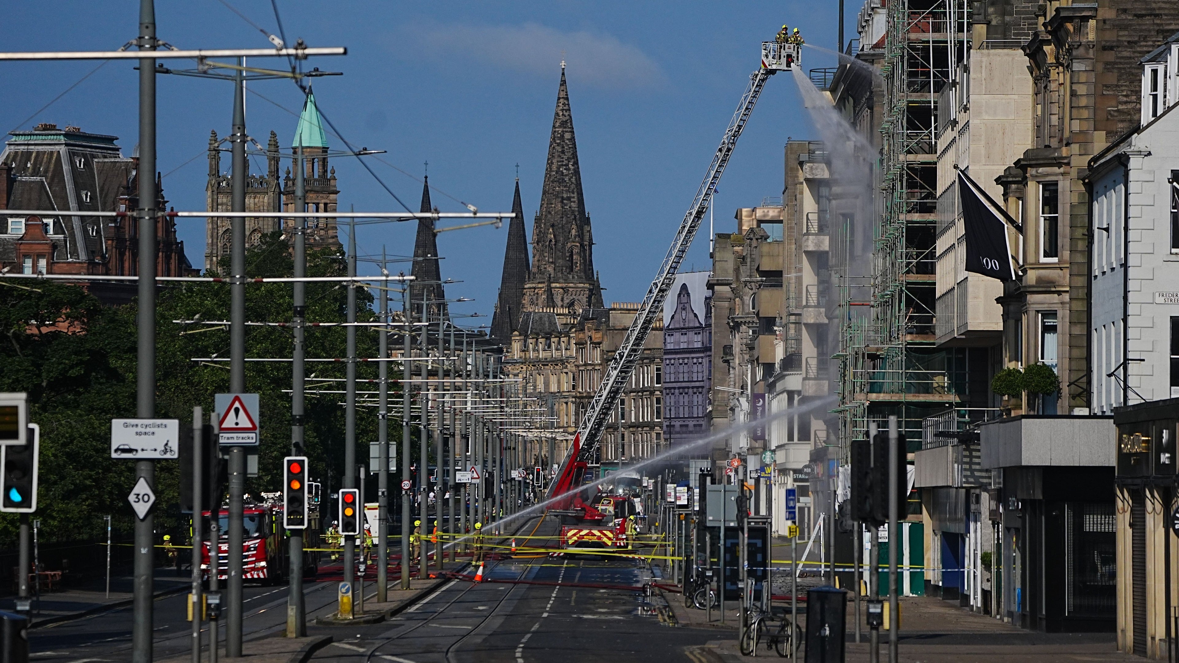 Edinburgh faces second day of disruption after fire at Princes Street building
