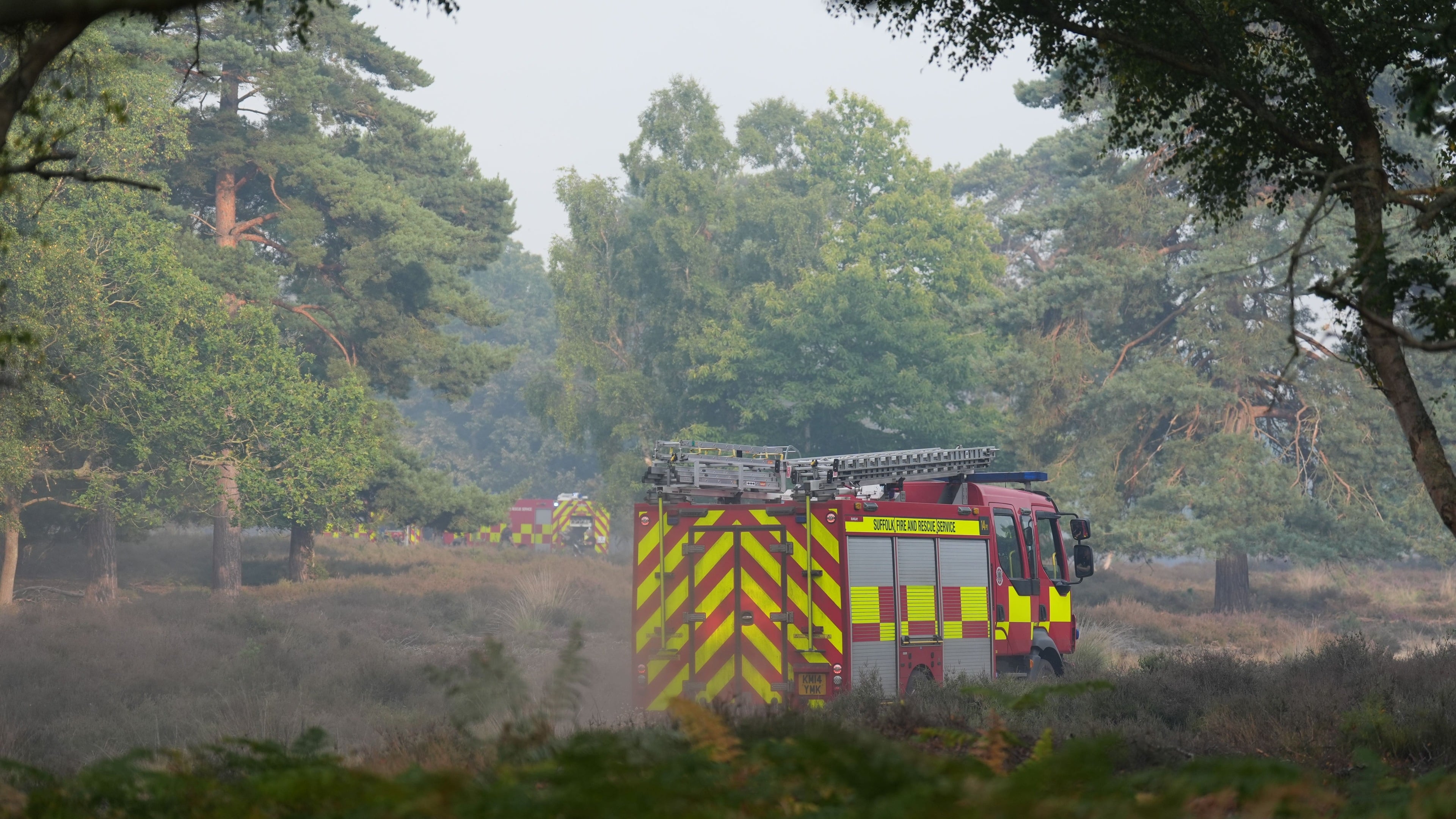 Firefighters continue tackling Suffolk wildfire for third day