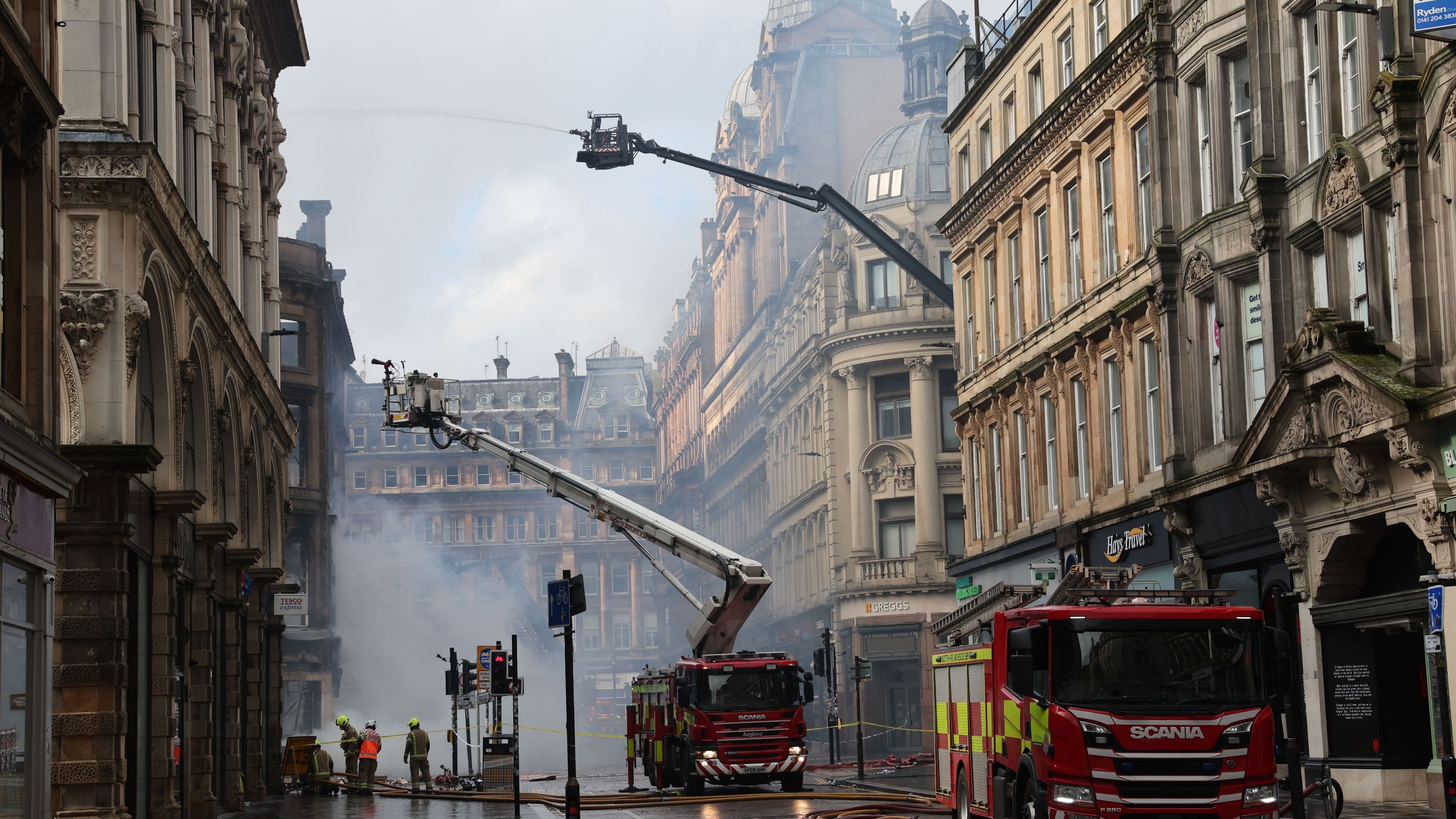 Pedestrian access widened outside Glasgow Central after early-March fire
