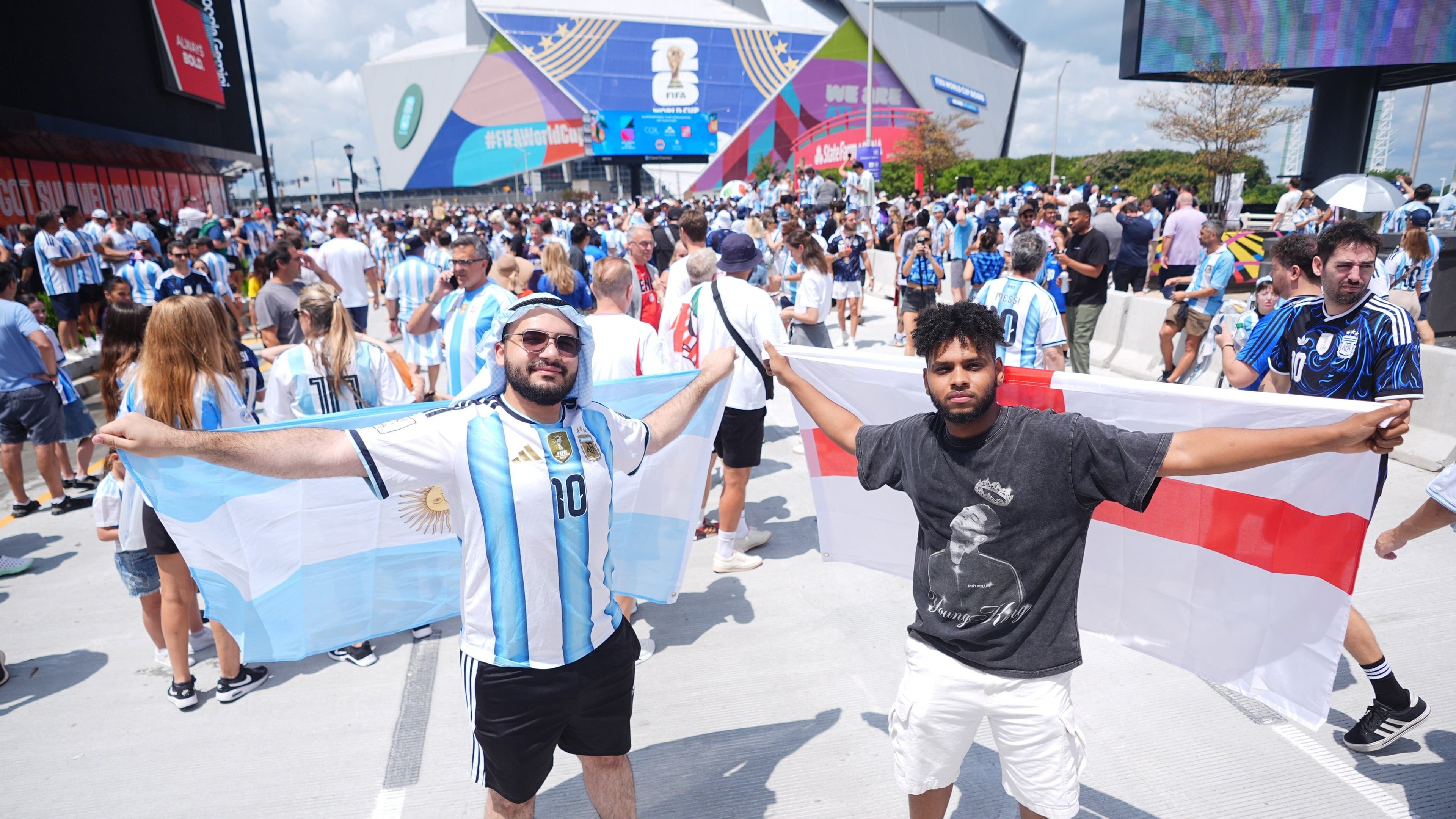 England fans look ahead to Argentina semi-final with optimism and concern over Messi
