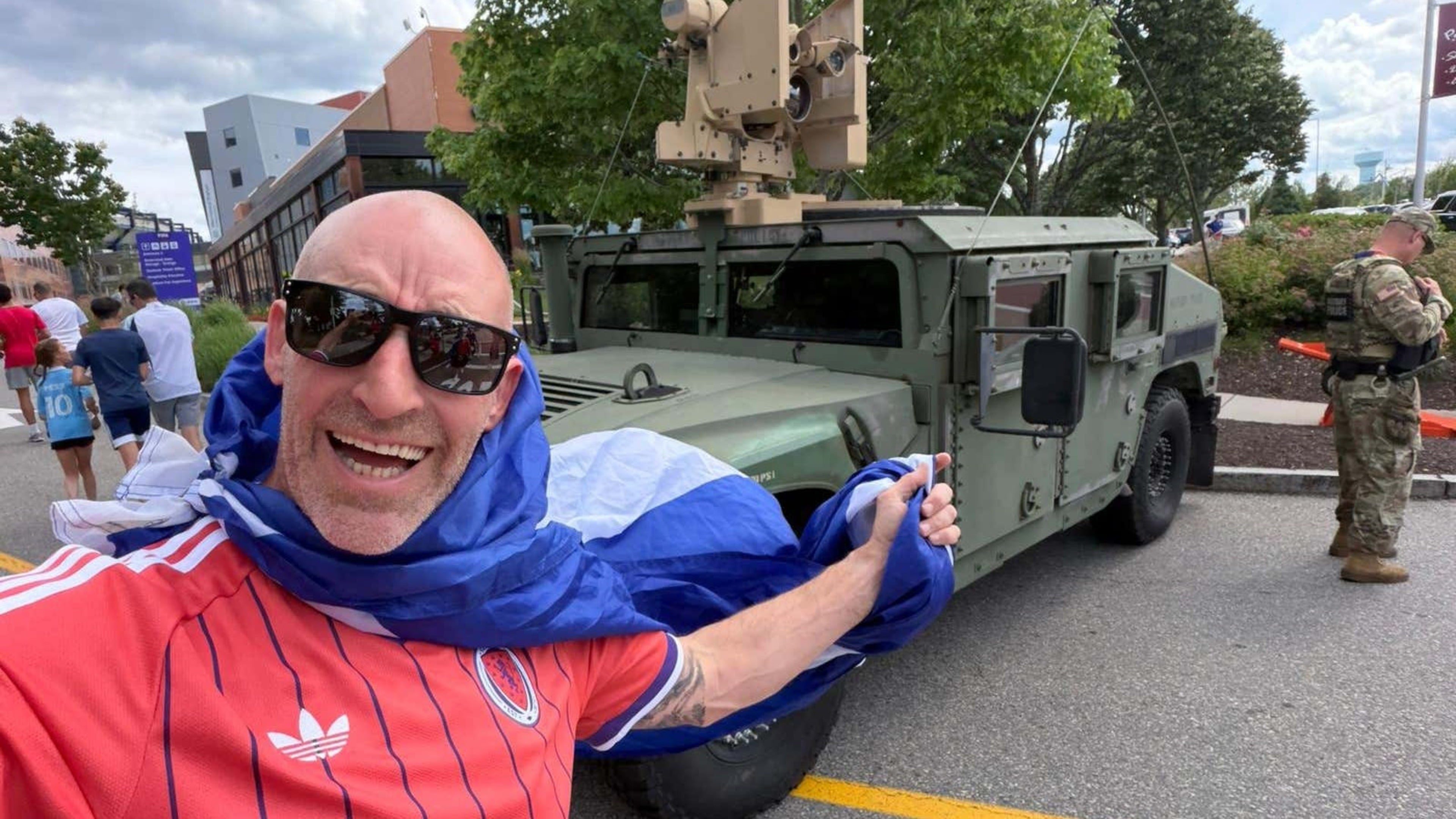 Tartan Army superfan learns US police responses vary over cone tradition