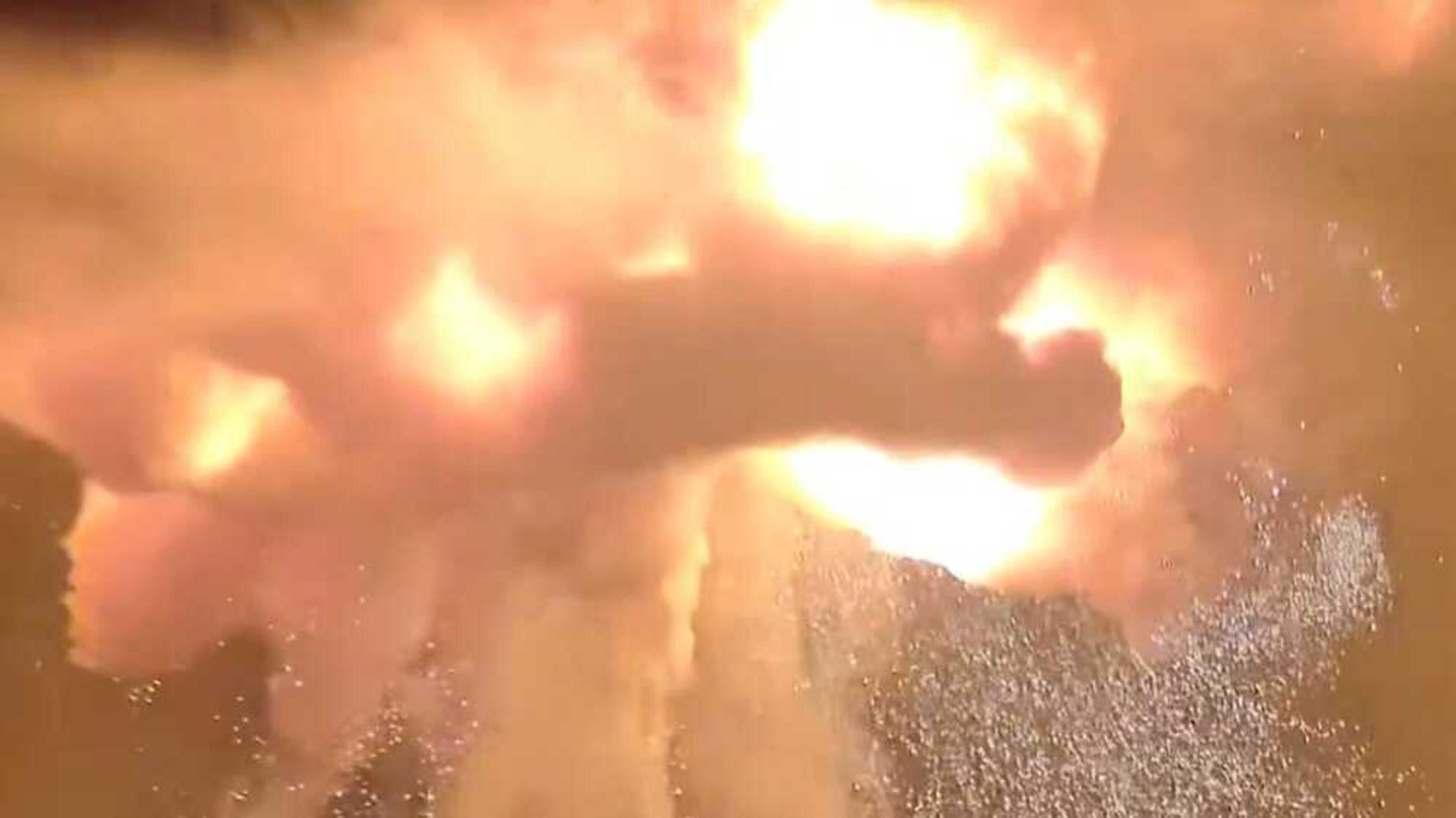 Blue Origin rocket explodes on launch pad during engine-firing test