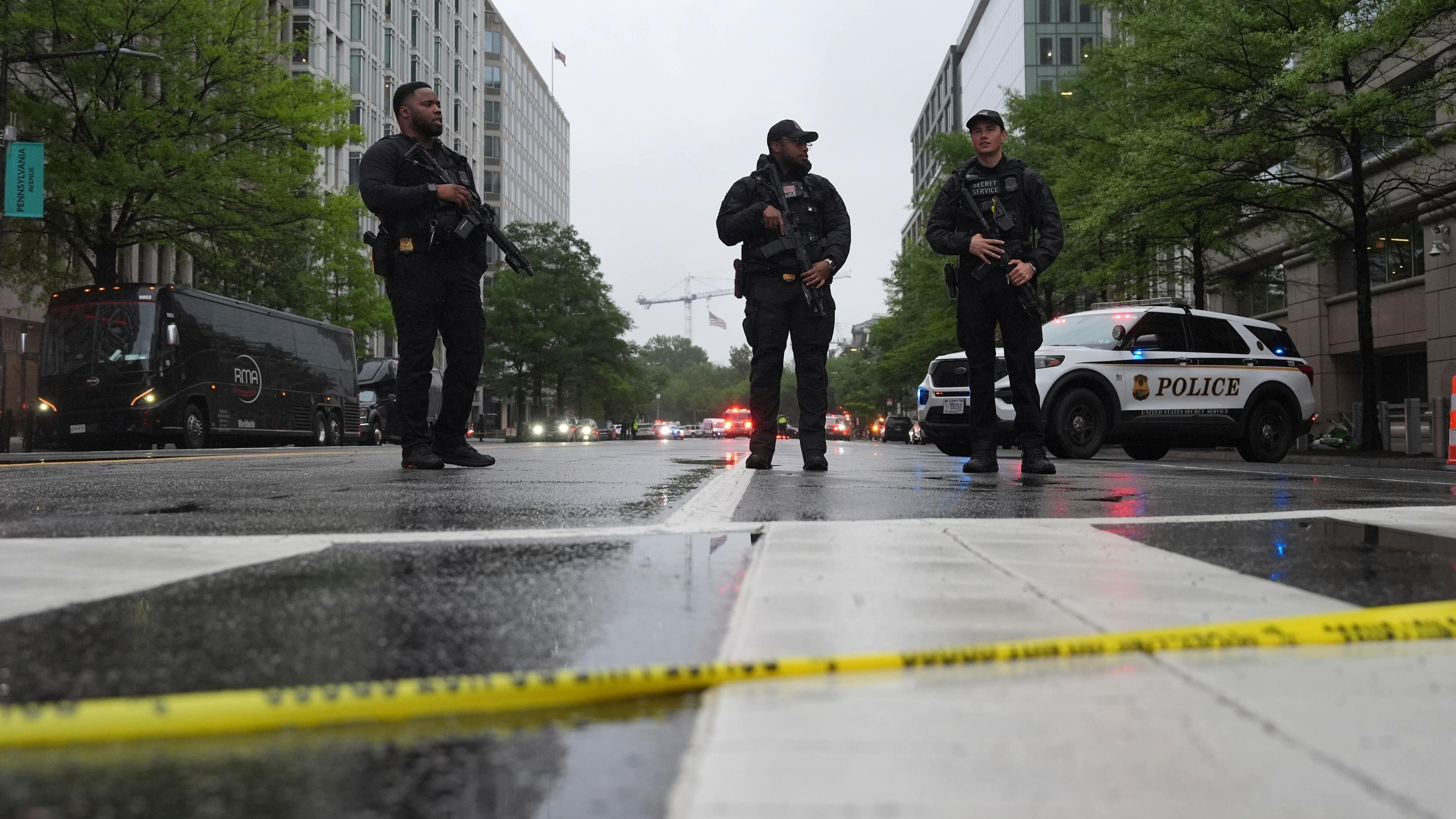 US Secret Service and police respond to reports of shots fired near White House