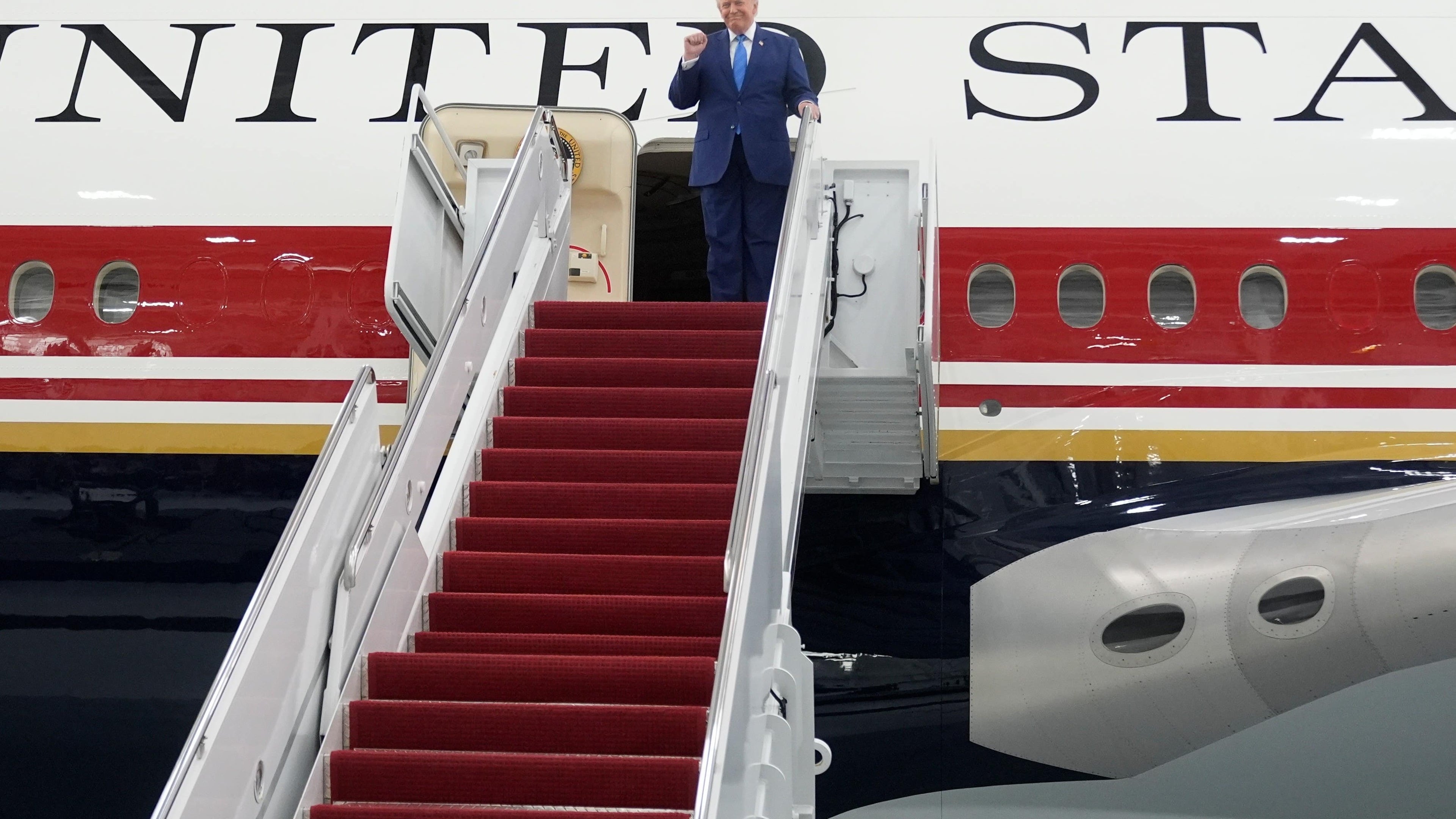 Trump shows off former Qatar-owned jet which has become Air Force One