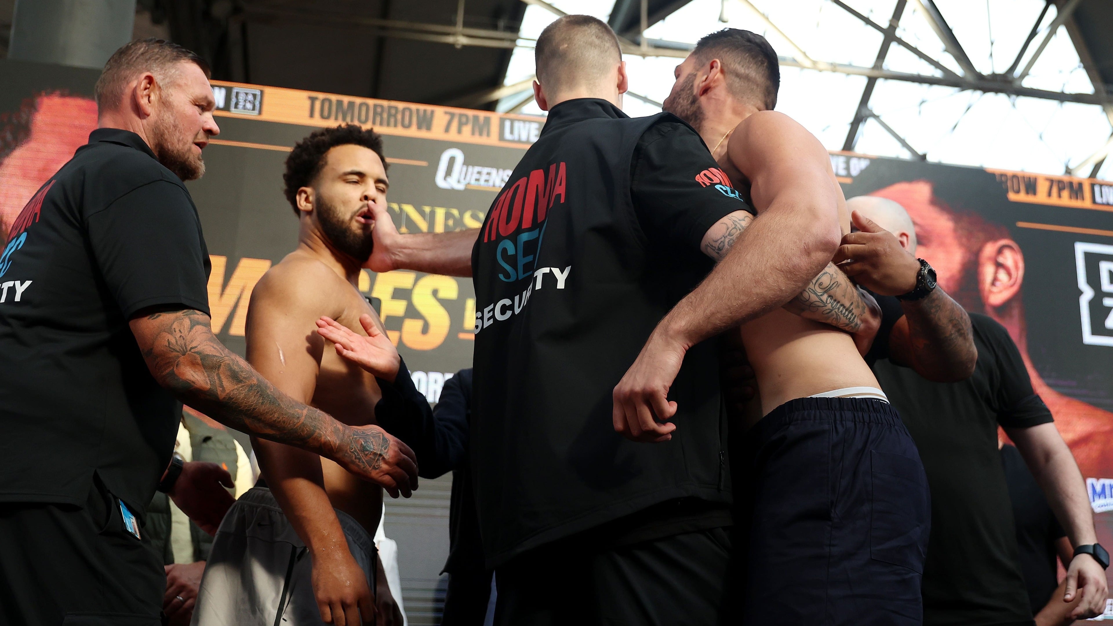 Watch: Moses Itauma slapped by Filip Hrgovic at weigh-in ahead of world heavyweight title bout