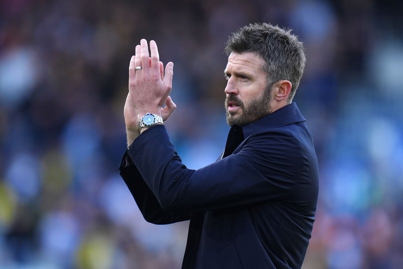 Michael Carrick was encouraged by Manchester United’s draw at Leeds (Annabel Lee-Ellis/PA).