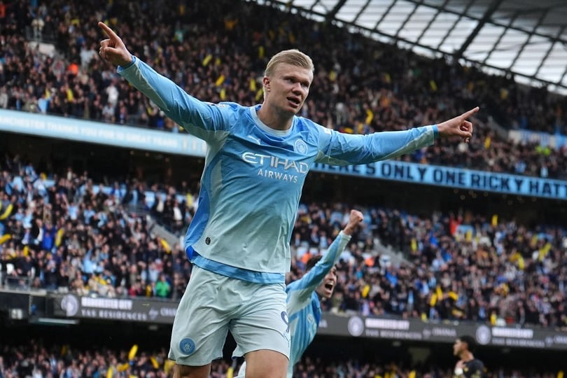 Erling Haaland is set to return for Manchester City after not being risked in midweek (Martin Rickett/PA)