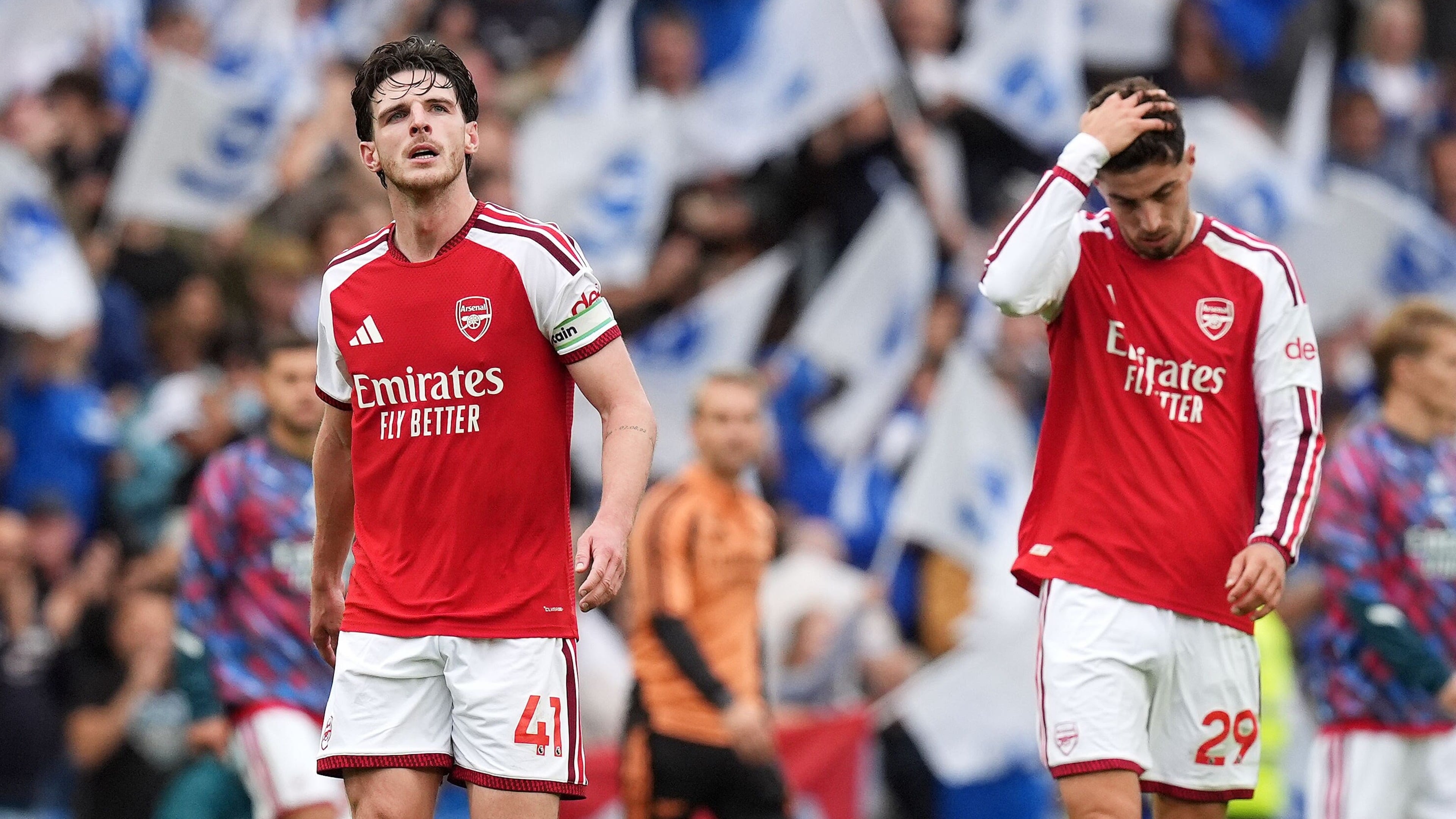 Brighton beat Arsenal 3-0, ending Gunners’ perfect start