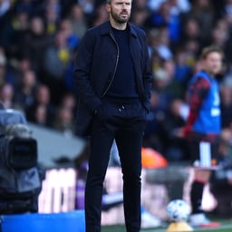 Michael Carrick watches on from the touchline (Annabel Lee-Ellis/PA).
