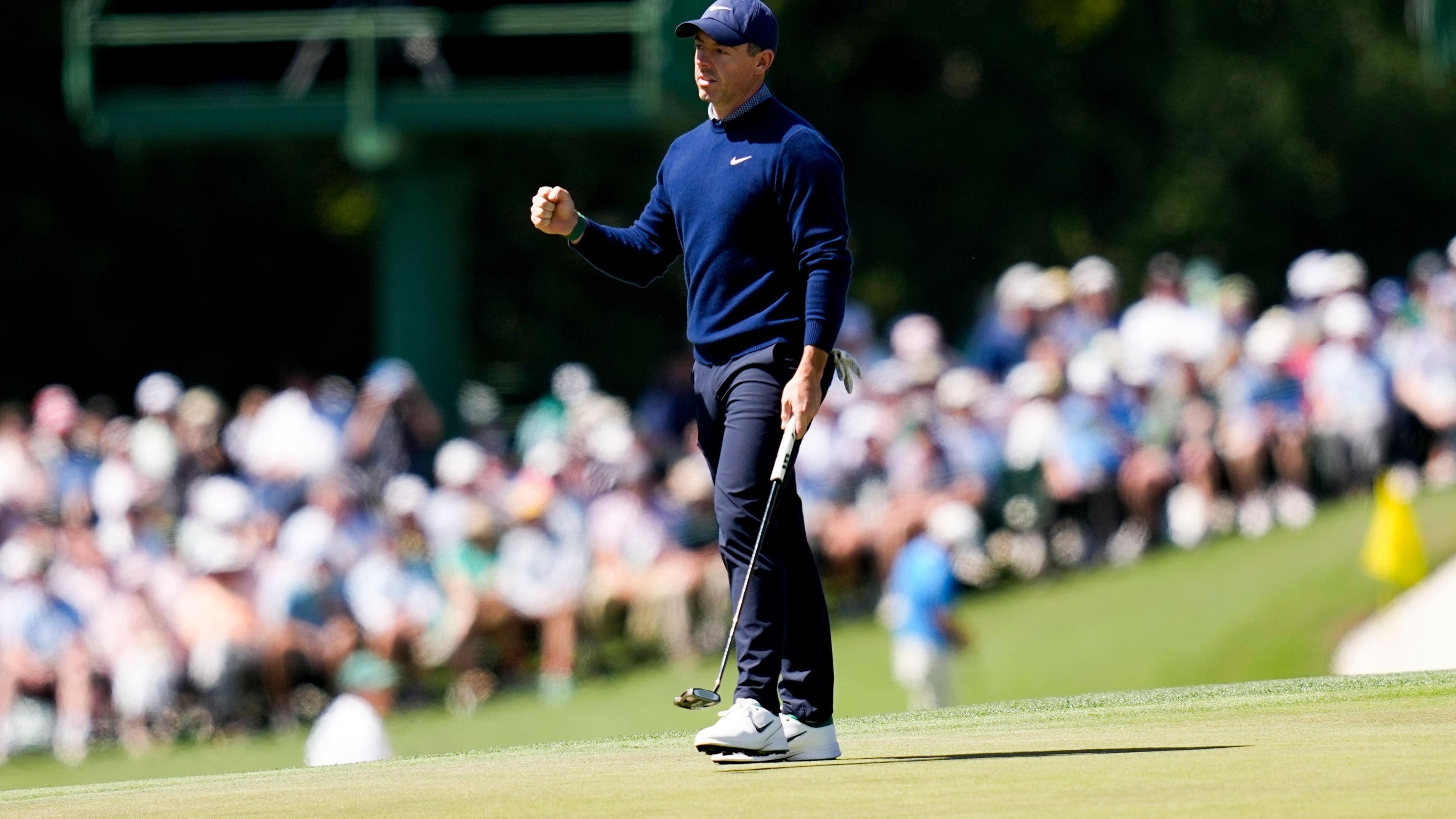 Rory McIlroy shares the lead as his bid for back-to-back Masters starts strongly